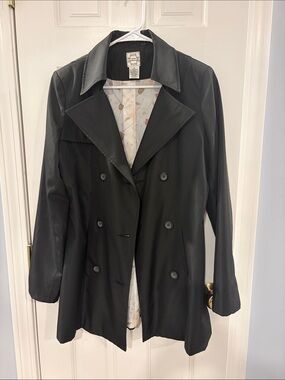 Urban Behavior Black Double-Breasted Trench with Notch Collar